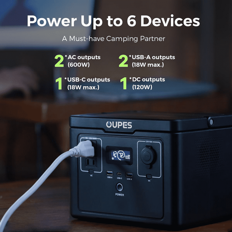 OUPES Exodus 600 Plus Power Station, 600W 512Wh LiFePO4 Solar