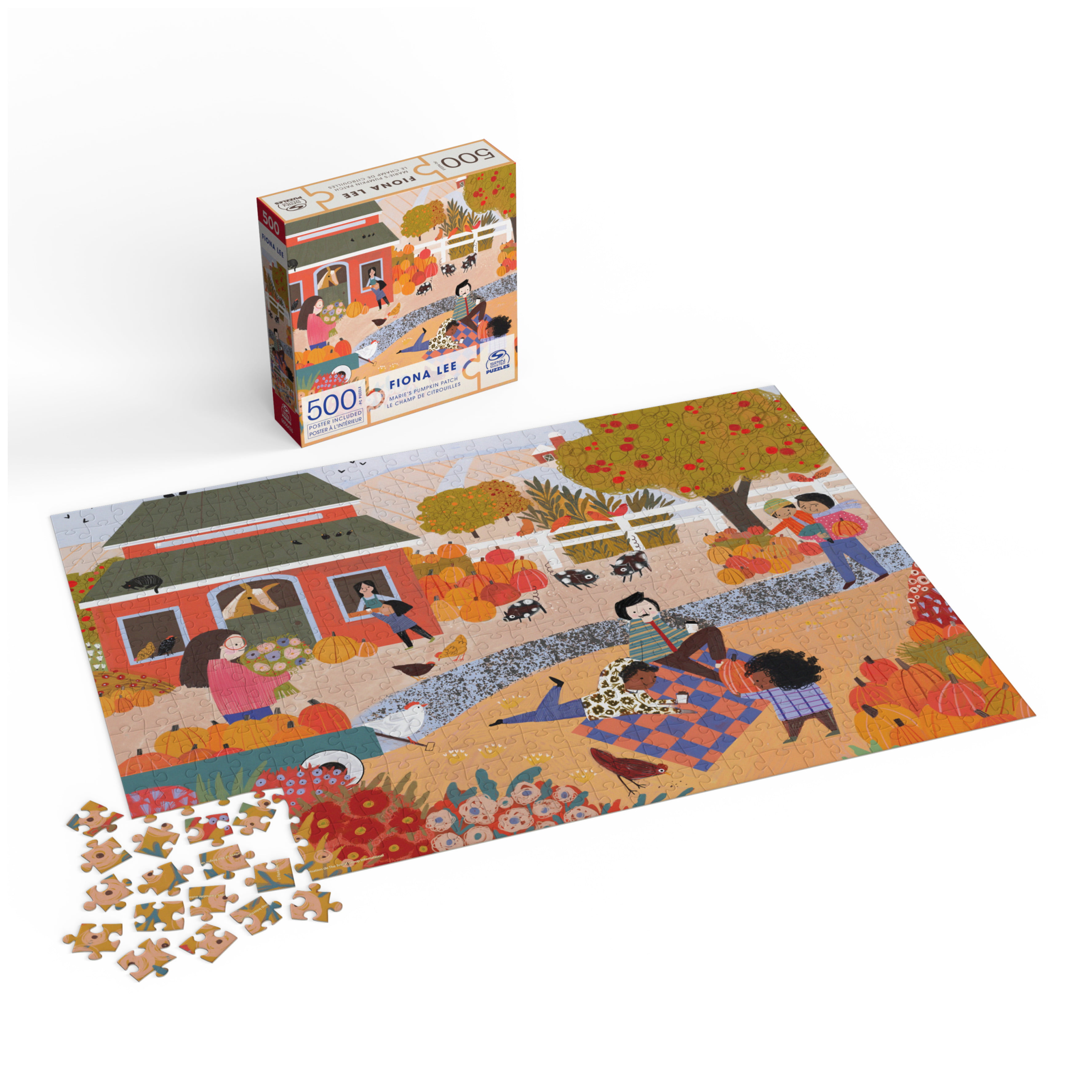 Spin Master Puzzles, Marie's Pumpkin Patch 500 Pieces, for Adults and Kids  Ages 12 and up 