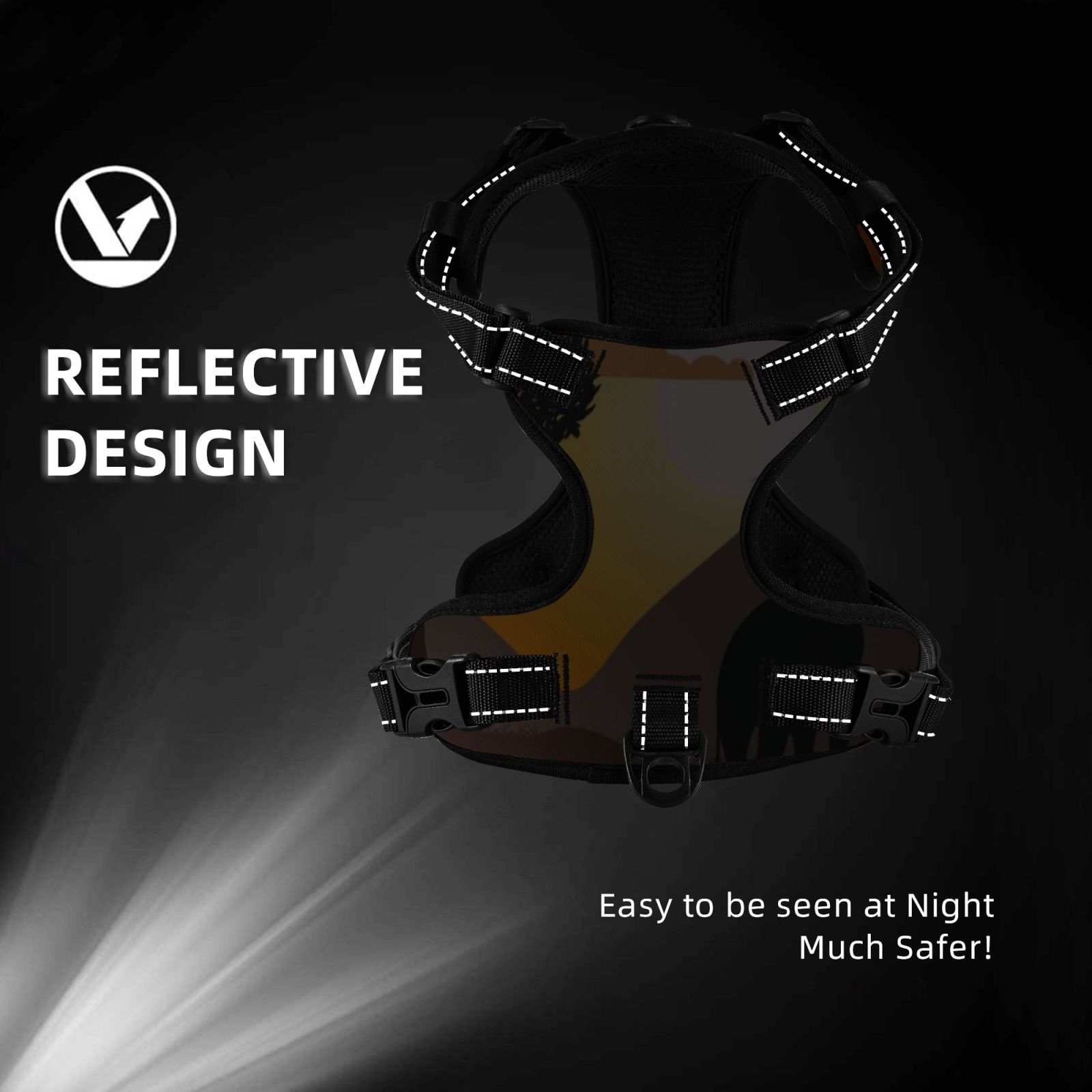 Vsdgher Giraffes Of The African Savannah Dog Harness, No-Pull Pet Harness, Dog Vest, Pet Vest for Small to Large Dogs-