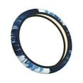 thumbnail image 3 of YFYANG Universal Elastic Abstract Blue Ink Texture Car Steering Wheel Cover, Non-Slip Sweat Absorbent, 3 of 8