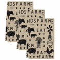 thumbnail image 2 of Brown Wooden Kitchen Towels Set of 3, Vintage Elegant Pastoral Animals Retro Art Absorbent Dish Towels for Kitchen, Microfiber Hand Towel, Quick Drying Tea Towel for Cleaning Decorative Dishcloths, 2 of 7
