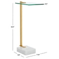 thumbnail image 3 of Safavieh Couture Idris Modern Metal and Marble and Glass End Table, White/Gold, 3 of 10
