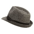 thumbnail image 2 of Men's Paper Braid Ribbon Fedora - Coffee Tweed XL, 2 of 5
