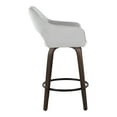 thumbnail image 5 of Mustang 26" Fixed-Height Counter Stool Set of 2 with Backs, Counter Height Chairs, Counter Height Stools Swivel, Swivel Counter Stools For Kitchen Island (Grey Fabric), 5 of 6