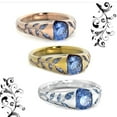 thumbnail image 2 of Opolski Women Fashion Leaf Faux Sapphire Rhinestone Inlaid Finger Ring Club Jewelry Gift, 2 of 7