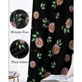 thumbnail image 3 of Pink Flower Blackout Curtains for Bedroom Living Room Darkening Curtains 63 Inches Long Daisies Leaves Wildflower Floral Black Window Curtain 2 Panels Set Window Treatment Grommet Drapes 52"x63", 3 of 9