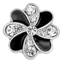 Choose Color | Rhinestone Flower Snap Jewelry Ginger Charm Button, For Interchangeable DIY Customizable Accessories