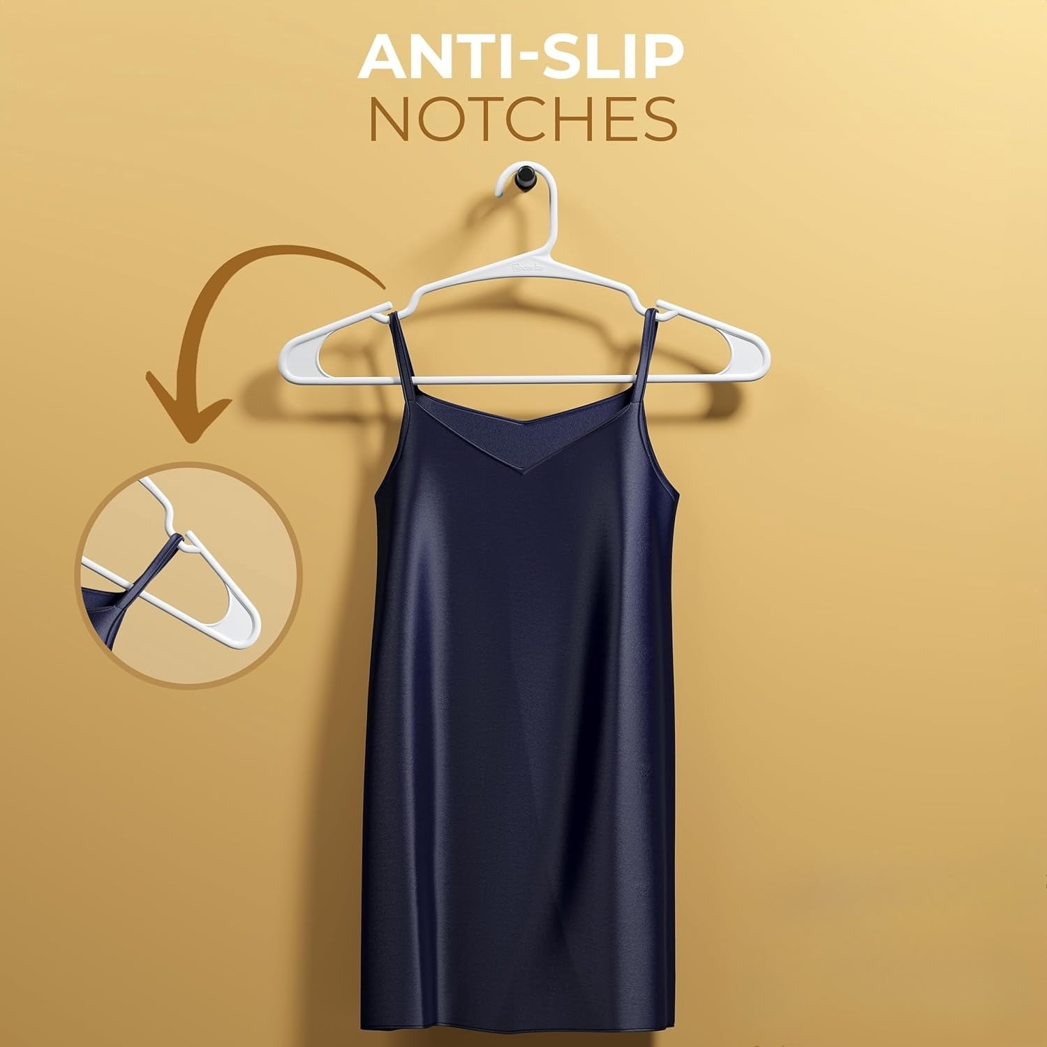 Clothes Hangers Plastic 100 Pack for Adults - Plastic Hangers, The Perfect Coat Hanger and Space Saving Clothes Hangers for Closet - White Hangers