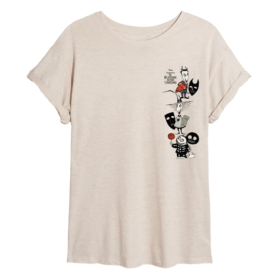 The Nightmare Before Christmas - Shock Lock Barrel - Juniors Oversized Graphic T-Shirt