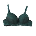 thumbnail image 3 of Loopsun Womens Daily Bra, Thin Bras for Ladies, Women's Underwire Mesh Lace Lightweight Push Up Soft Comfortable Everyday Bra Army Green, M, 3 of 5