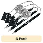 (3 pack) ICONEX Preventa Metal Tip Counter Pen Black - Black Barrel - Chrome Plated, Brass Tip - 1 Each