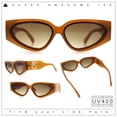 thumbnail image 2 of Womens Diva Narrow Triangular Thick Temple Plastic Fashion Sunglasses All Brown, 2 of 8