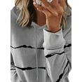 thumbnail image 3 of Gvmfive Women Long Sleeve Stripe Hoodies Pullover Loose Tops, 3 of 4