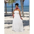 thumbnail image 7 of White Strapless Tiered Maxi Dress For Women Casual Summer Vacation Long Flowy Plus Size, 7 of 7