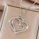 thumbnail image 5 of Juego de joyería de aretes y pulsera de colgante en forma de corazón plateado, 5 of 7
