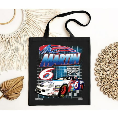 vintage VTG Nascar Mark Martin Checkered Flag Tote Bag Mens L Roush Racing Valvoline-TH7292