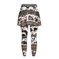 thumbnail image 6 of FUIALDOLG Southwestern Skirted Leggings Plus Size,Southwest Tribal Aztec Brown Cow Yoga Leggings Womens Athletic Skirt with Leggings Tennis Skirts Active Golf Skort,Size XS, 6 of 7