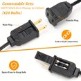thumbnail image 4 of JUNWELL [Dimmable String Lights] Dimmable 60FT 120FT 200FT LED Outdoor String Lights | Patio Lights With 52 Shatterproof ST38 Edison Bulbs  2700k Connectable Lights String  Outside Hangin, 4 of 6