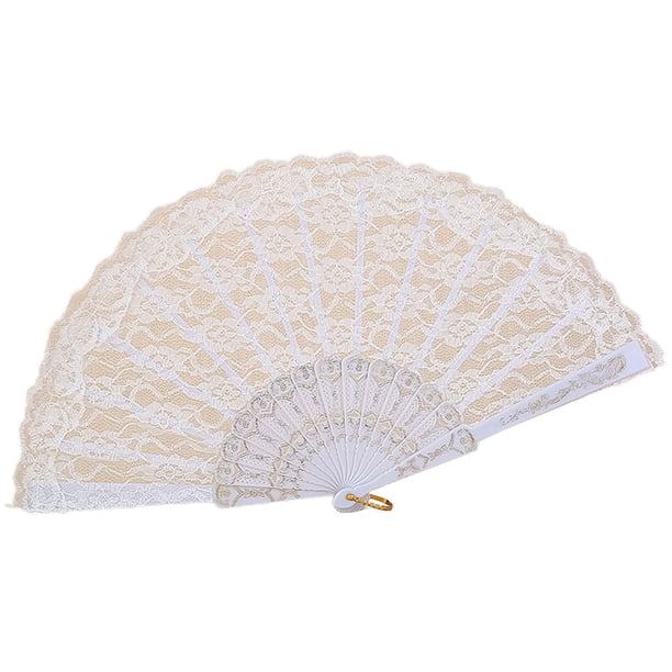 Abanico plegable exquisito retro de apertura suave Lolita abanico plegable de encaje suministro para exteriores