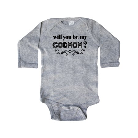 

Inktastic Godmother Proposal Be My Godmom Gift Baby Boy or Baby Girl Long Sleeve Bodysuit