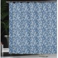 thumbnail image 3 of Ambesonne Japanese Print Shower Curtain, Dot Flowers Leaves, 69"Wx84"L, Dark Sky Blue and Grey, 3 of 4
