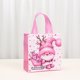 thumbnail image 2 of Bolsas de mano plegables no tejidas rosas para Navidad, paquete de 12 unidades, 2 of 3