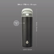 TAL 24oz Stainless Steel 2-in-1 Water Bottle with Straw and Chug Lid, Black