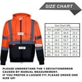 thumbnail image 2 of ProtectX High Visibility Safety Sweatshirt for Women Men, Class 3 Hi Vis Hoodie with large Pocket, Hooded Full-Zip Reflective Sweatshirt for Work & Construction, Orange, X Large, 2 of 6