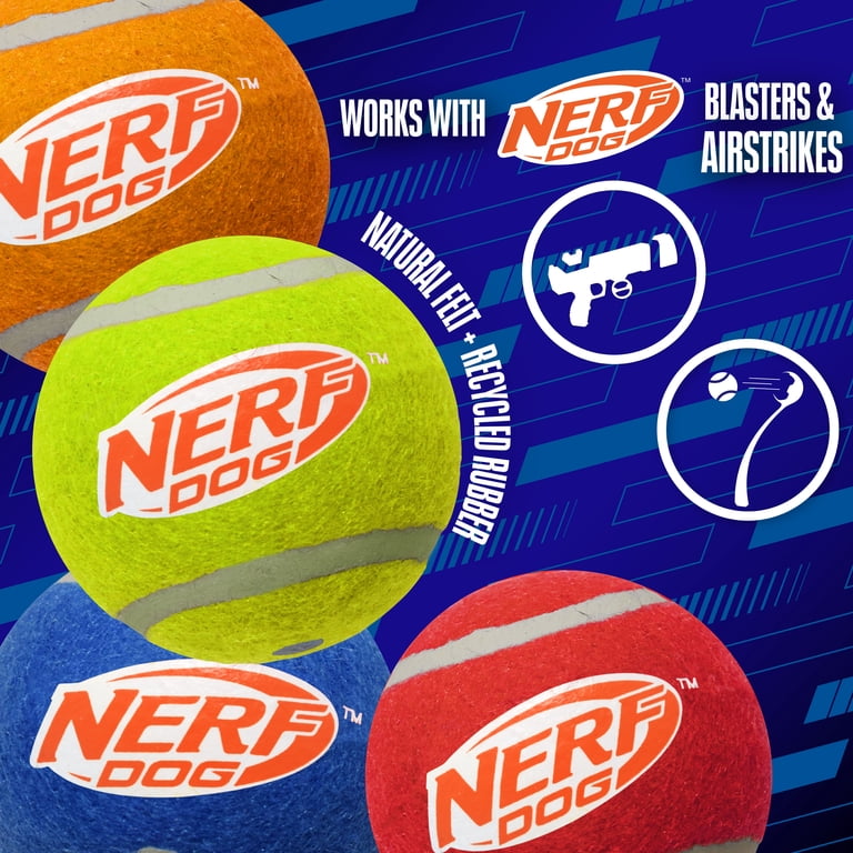 Nerf Dog Squeak Tennis Ball Toy, 4-Pack photo 2