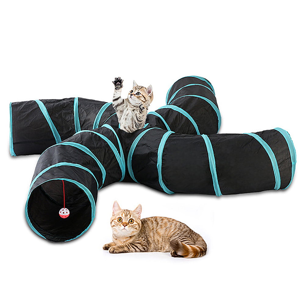 Kittens,Dogs Indoor Pet Cat Dogs Tunnel Toy Collapsible 3 Way Play Tunnel Pet Tube Toy for Rabbits 