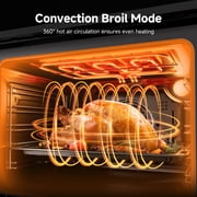 Sunmaki Electric Single Wall Oven 24 Inch , 2.5 Cu. Ft Electric Built-in Convection Oven LED Digital Display Touch Control Timer Alarm Clock Child Lock for Kitchen