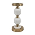 thumbnail image 3 of A&B Home Marble & Metal Pebble Pillar Holder - 5.1" x 5.1" x 11" - Gold/White, 3 of 5