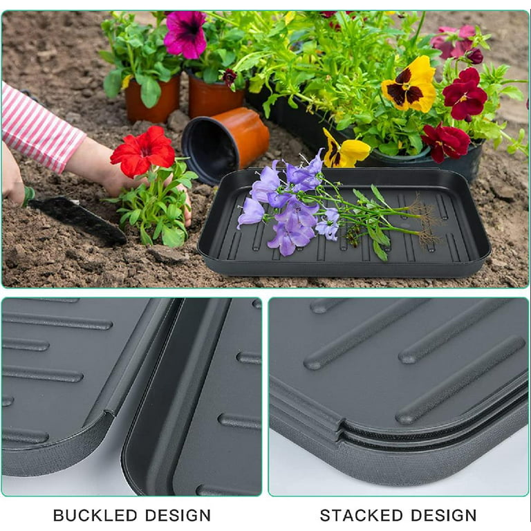 Set of 3 Square Boot Tray Plastic Utility Shoe Mat Tray for Entryway