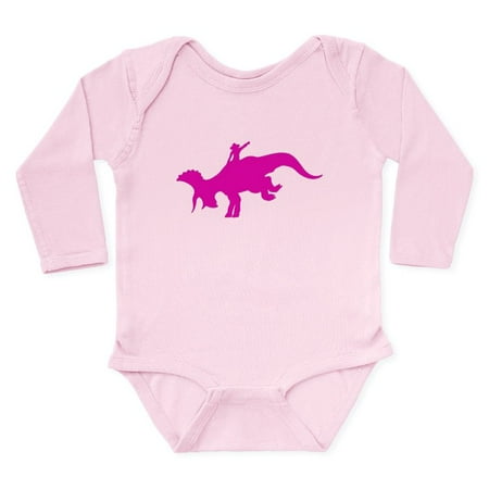 

CafePress - Bucking_Triceratops_Pink Body Suit - Long Sleeve Infant Bodysuit