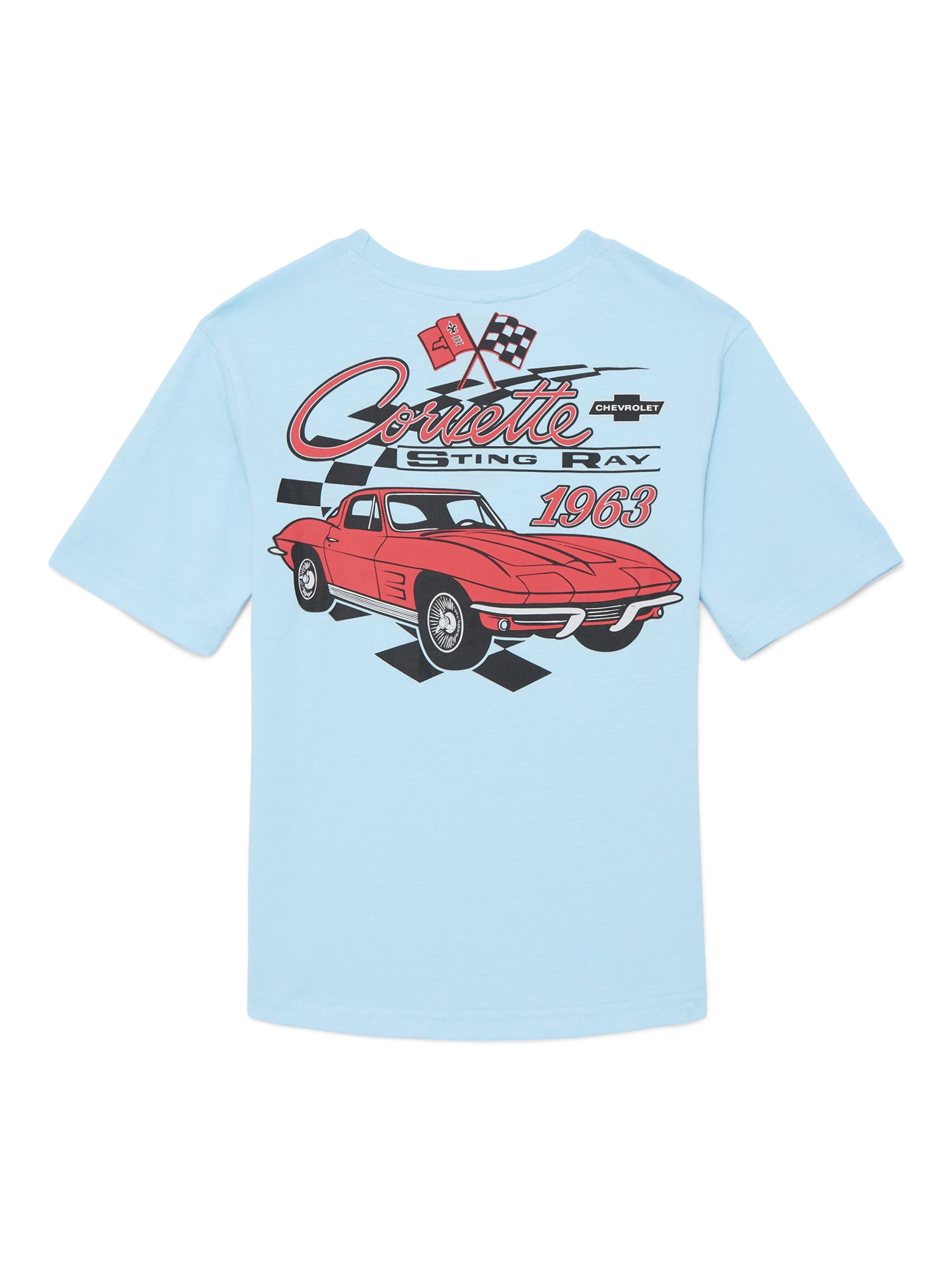 Corvette Boys Fashion Retro Tee with Short Sleeves, Sizes 4-18