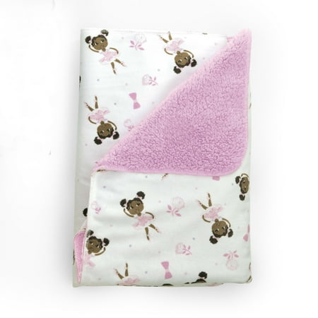 UPC: 0074451130555 | Little Muffincakes Plush Baby Blanket 30 x 40 Soft Fleece Ballerina Theme (Zhara) for Newborn & up Pink