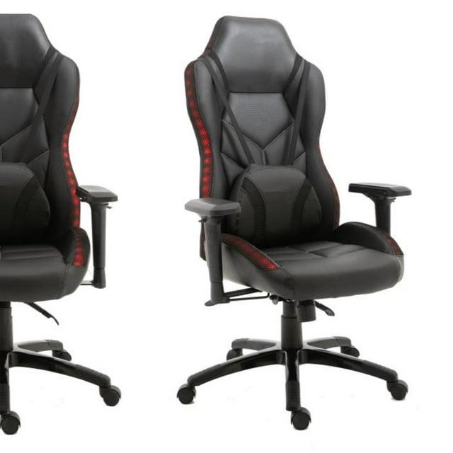 ViscoLogic LED CONCEPT - X8 Ergonomic Sports Style Reclining Swivel Home Office Computer LED Gaming Chair (Black)