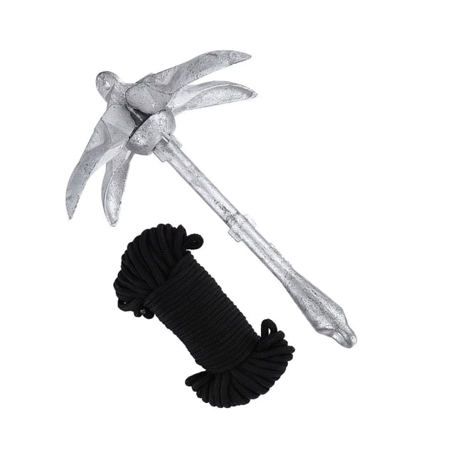 Marine Anchor, 3.2kg Boat Anchor Portable Carbon Steel With 20m Rope For Yacht For Jet Skis