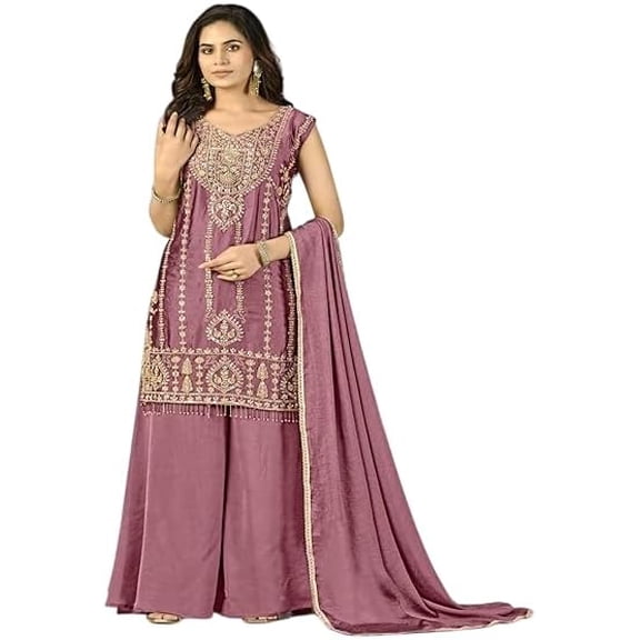 Bollywood Designer Women Salwar Suit Indian Wedding Wear Salwar Kameez Dress Round Neck 36