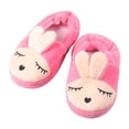 thumbnail image 1 of Chaussons d'Hiver en Coton pour la Maison Style Cartoon Rabbit Antidérapants Chaussures pour Bébé en Coton Garçons Filles Pantoufle - Rouge Rose 13/14, 1 of 6