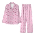 thumbnail image 2 of Lxkfashion Womens Pajama Sets Button Down Pjs 2 Piece Long Sleeve Sleepwear with Pants Soft Loungewear Holiday Pajamas, 2 of 4