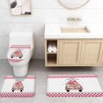 thumbnail image 4 of FMSHPON Valentines TruckSpring Rose Flower 4 Piece Bathroom Set Shower Curtain Bath Rug Contour Mat and Toilet Lid Cover, 4 of 7