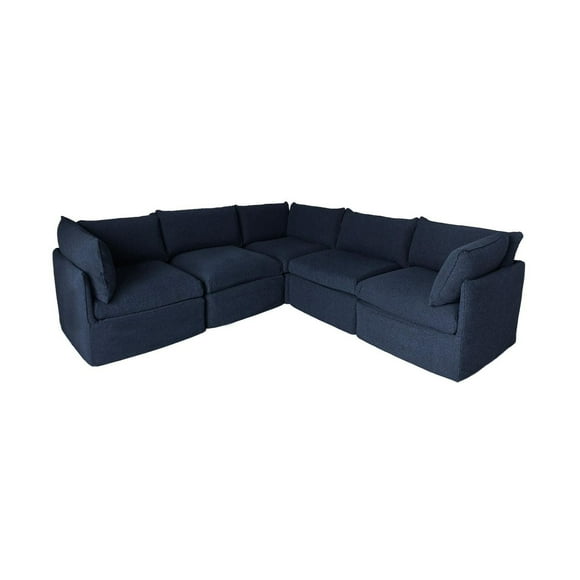 Ensemble de canapés modulaires Flexiform en forme de L de Patioflare, bleu