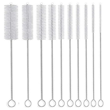 

Long Straw Brush Nylon Pipe Tube Cleaner 8-ihch 10 Different Diameters Set of 10