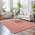 thumbnail image 4 of Blush Pink Washable Living Room Rugs 8'x10', Oatmeal Beige Pink Woven Fabric Texture Rustic Farmhouse Washable Throw Large Area Rug Non-Slip Sturdy Edge Binding Carpet for Bedroom Dining Room Office, 4 of 9