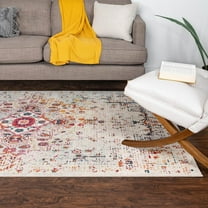 Unique Loom Charm Collection Area Rug - Unicorn (5' 1" x 8' Rectangle Beige/Blue)