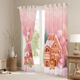 thumbnail image 3 of Manfei Xmas Gingerbread House Blackout Curtains Set of 2 (52x84 Each),Cute Cartoon Snowman Window Curtains,Pink Brown White Curtains and Drapes For Kids Gitl,Ultra Soft Home Decor, 3 of 6