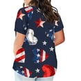 thumbnail image 3 of Cotton Plus Size T Shirt for Women Graphic Loose V Neck Top July 4th Print Short Sleeve L-5X Casual Large Tee (4X-Large, July 4th #7), 3 of 5