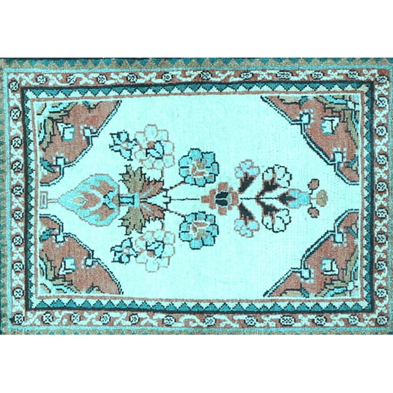 Ahgly Company Indoor Rectangle Animal Light Blue Traditional Area Rugs, 8' x 10'