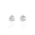 thumbnail image 3 of 1 1/10 Carat Diamond Round Stud Earrings for Women in 14k White Gold (J-K, SI2-I1, cttw) 3-Prong Martini Setting and Push Back by Privosa Fine Jewelry, 3 of 4